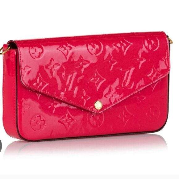 LOUIS VUITTON 3 Piece Set Red Felice Monogram Pochette - Picture 3 of 15